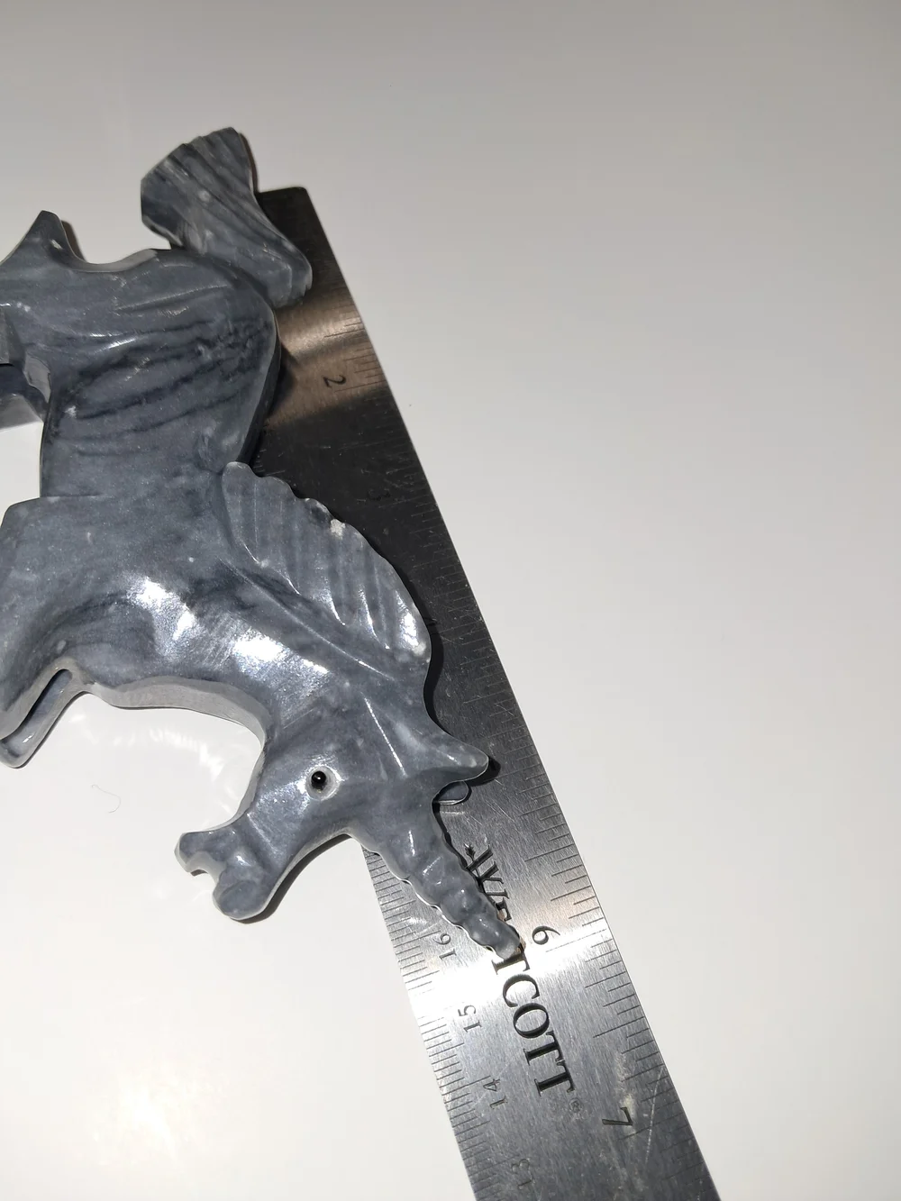 VINTAGE Hand Carved Onyx Marble Stone UNICORN Figurine 3.5